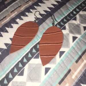 Leather animal print earrings